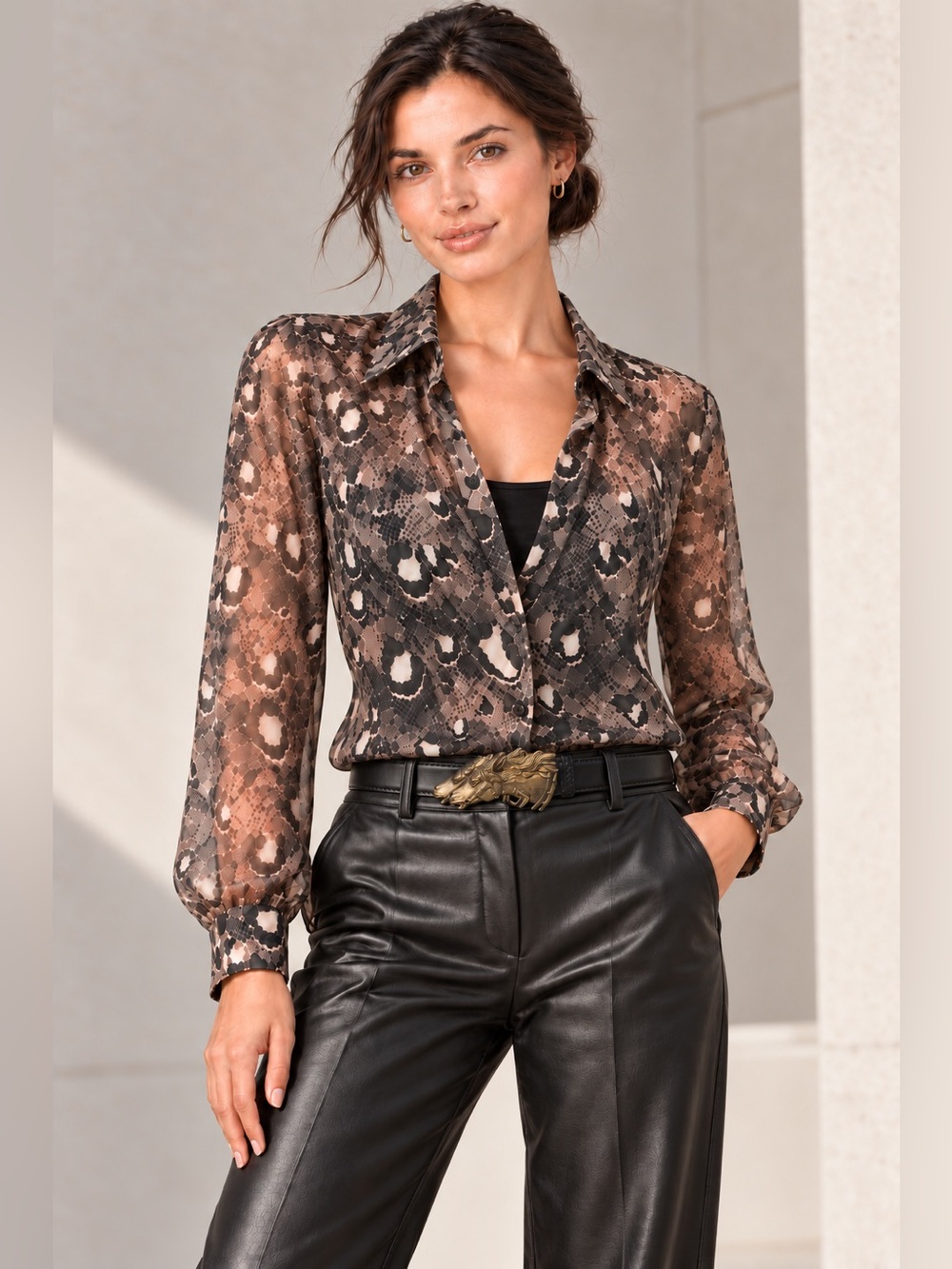 Just Cavalli Silk Animal Print Sheer Blouse – IT 42 | US 6 | NWOT